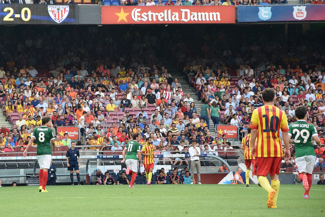 Lionel Messi sous le maillot du FC Barcelone au Camp Nou en 2014