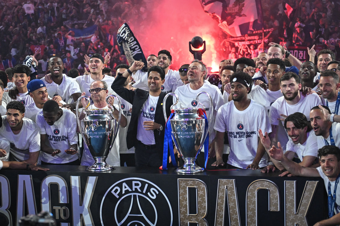 Maillot PSG Back to Back célébrant les deux Ligues des Champions consécutives