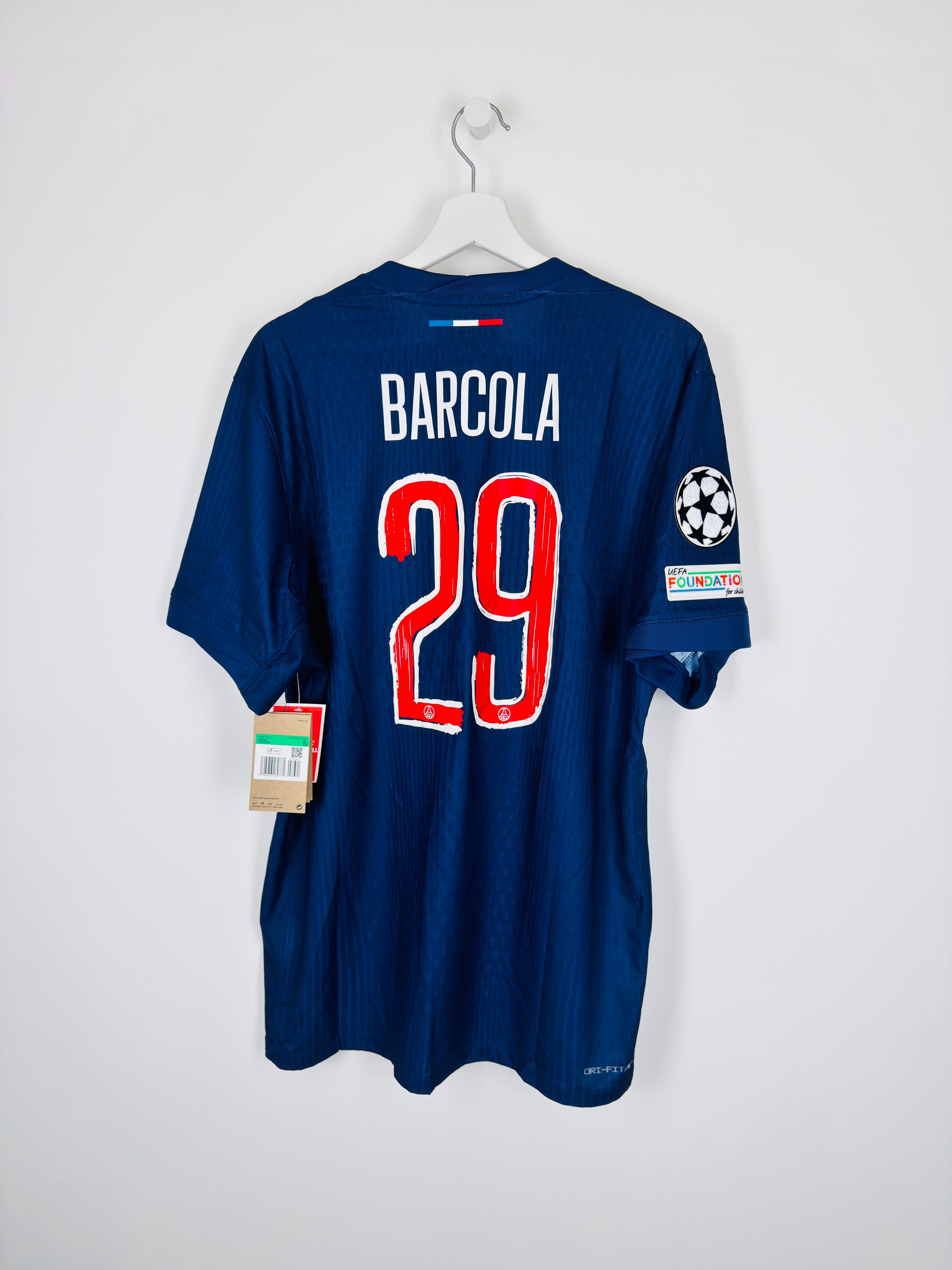MAILLOT DE FOOTBALL PSG 2024/2025 DOMICILE VAPOR - BARCOLA #29 (XL)