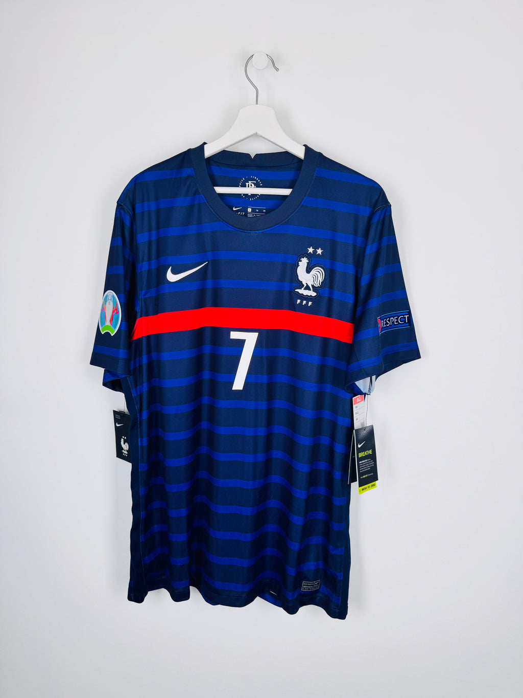 MAILLOT DE FOOTBALL ÉQUIPE DE FRANCE 2020 DOMICILE NEUF AVEC ÉTIQUETTE - ANTOINE GRIEZMANN #7 (XL)