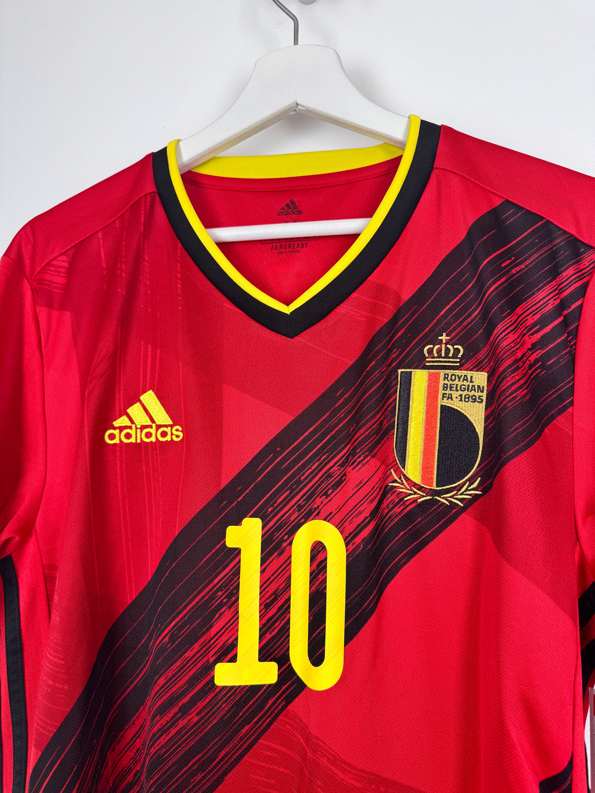 MAILLOT DE FOOTBALL BELGIQUE 2020 DOMICILE - EDEN HAZARD #10 (M)