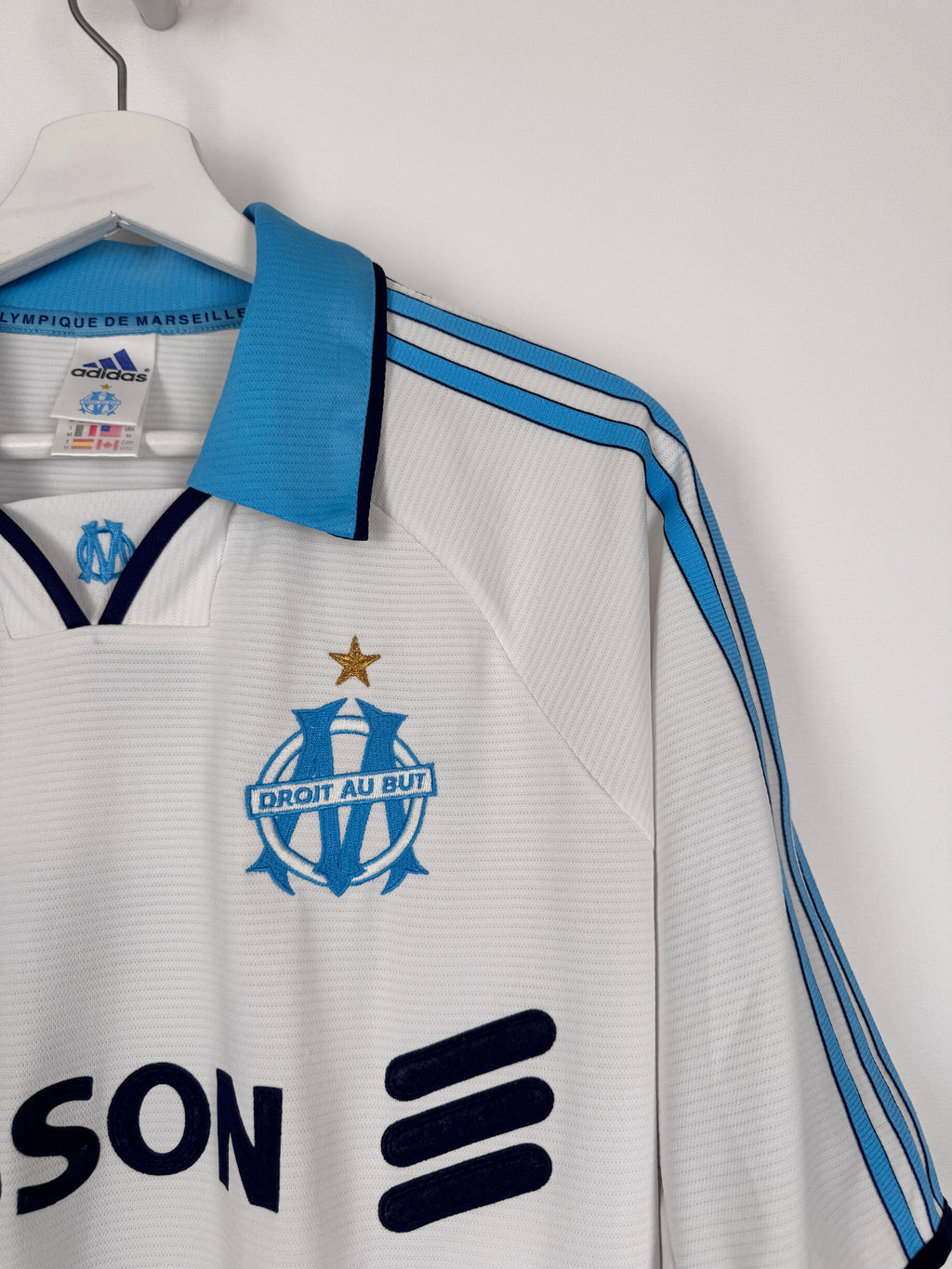 MAILLOT DE FOOTBALL OLYMPIQUE DE MARSEILLE 1999/2000 DOMICILE - ROBERT PIRES #7 (M)