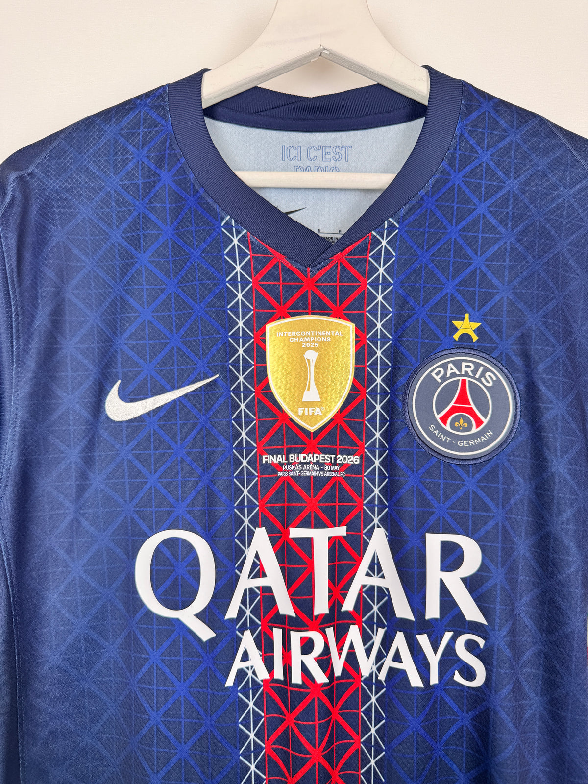 MAILLOT DE FOOTBALL PSG 2025/2026 DOMICILE FINALE BUDAPEST 2026 NEUF AVEC ÉTIQUETTE - OUSMANE DEMBÉLÉ #10 (S)