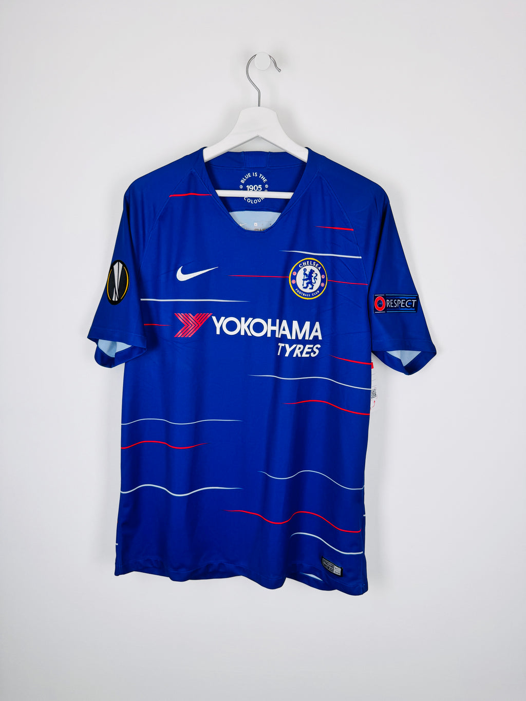 MAILLOT DE FOOTBALL CHELSEA 2018/2019 DOMICILE - EDEN HAZARD #10 (L)