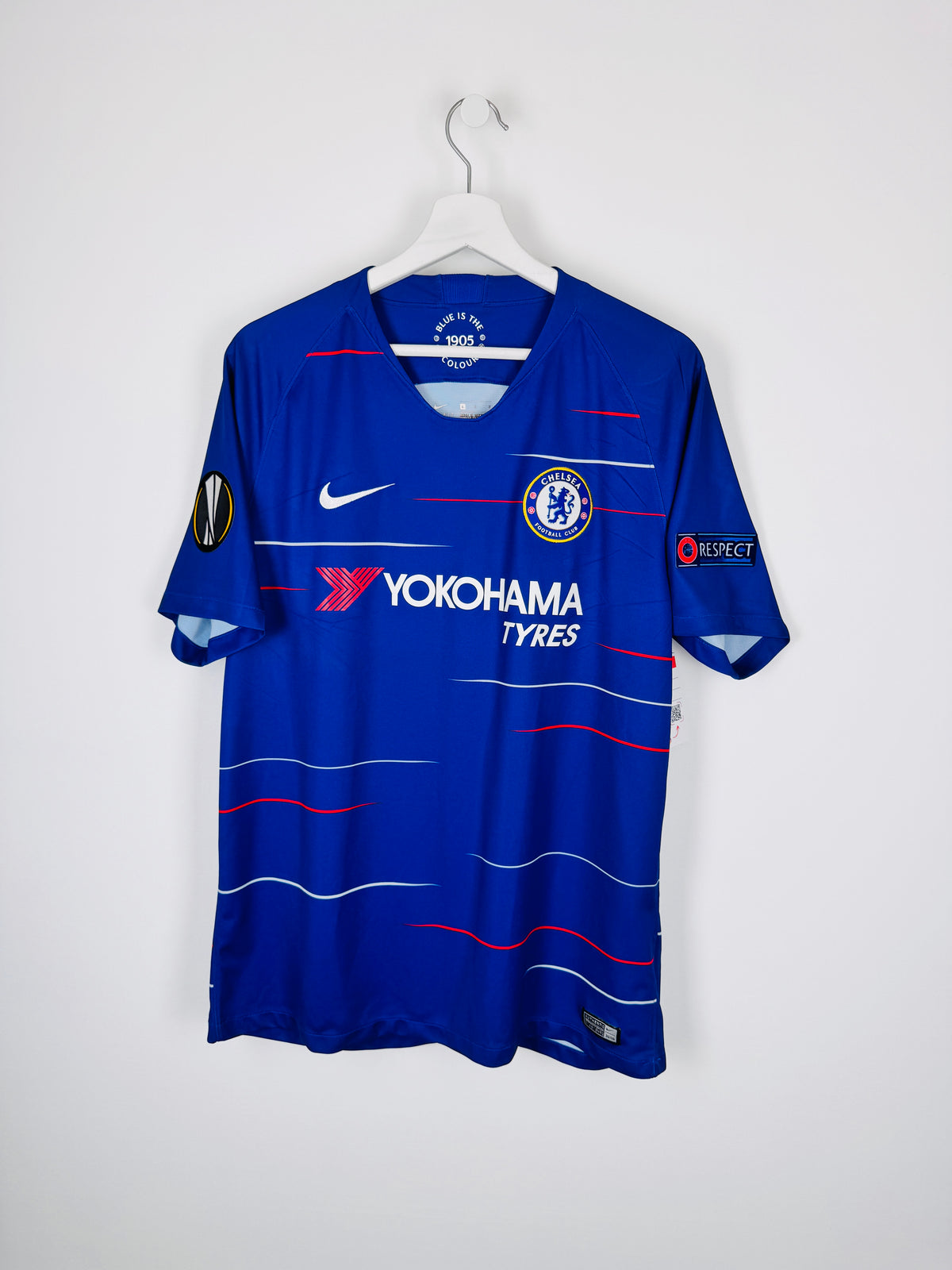 MAILLOT DE FOOTBALL CHELSEA 2018/2019 DOMICILE - EDEN HAZARD #10 (L)