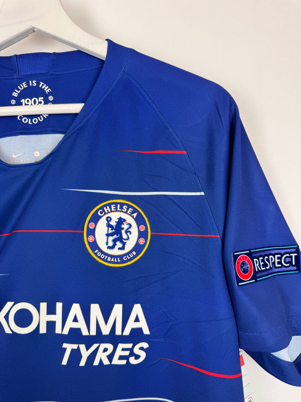 MAILLOT DE FOOTBALL CHELSEA 2018/2019 DOMICILE - EDEN HAZARD #10 (L)