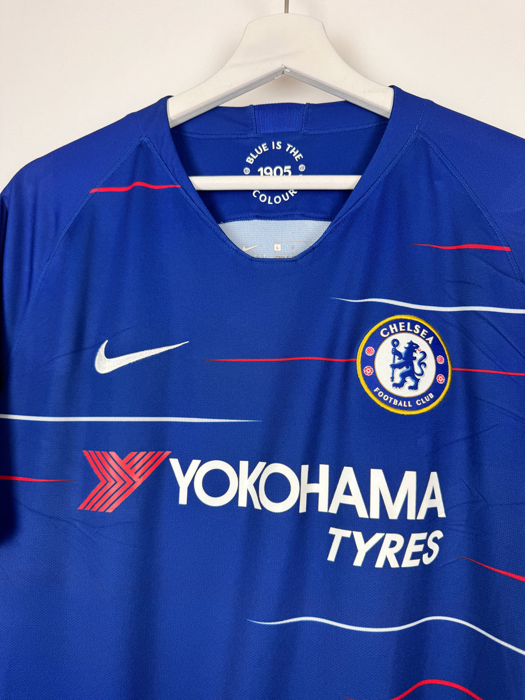 MAILLOT DE FOOTBALL CHELSEA 2018/2019 DOMICILE - EDEN HAZARD #10 (L)