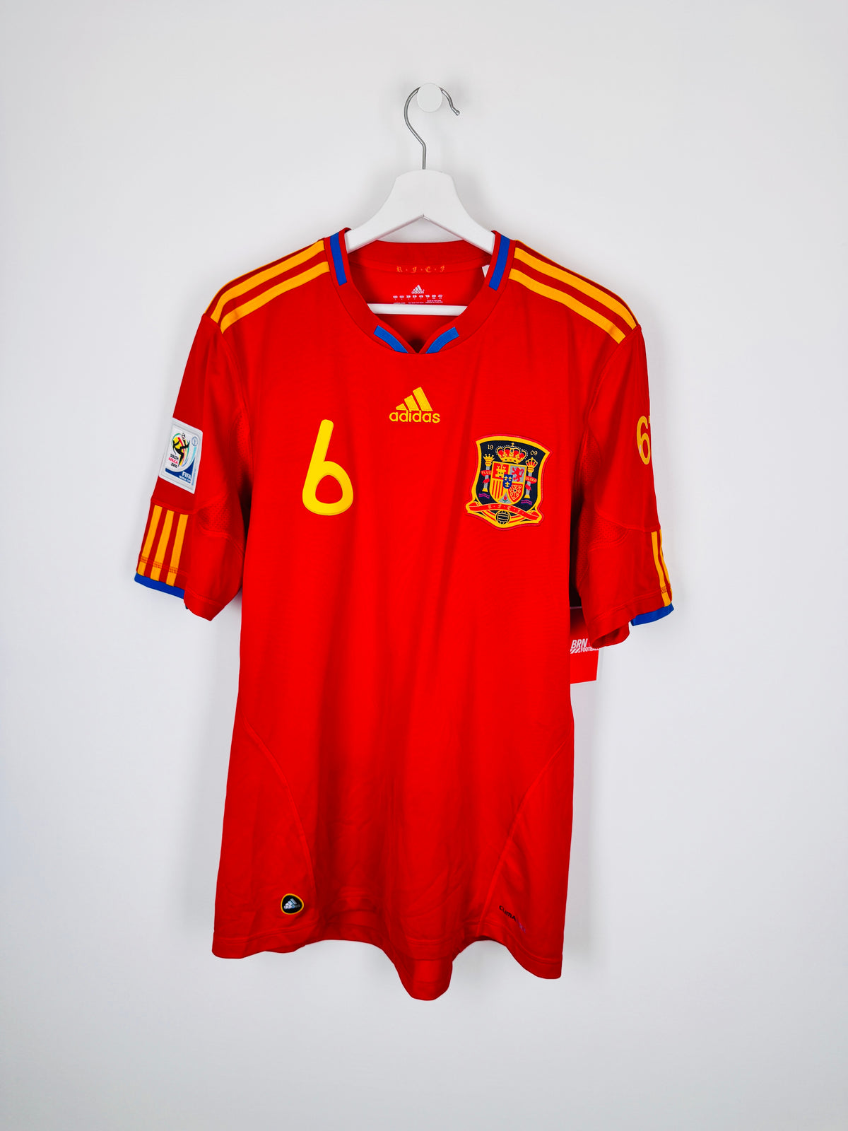 MAILLOT DE FOOTBALL ESPAGNE 2010 DOMICILE - ANDRES INIESTA #6 (L)