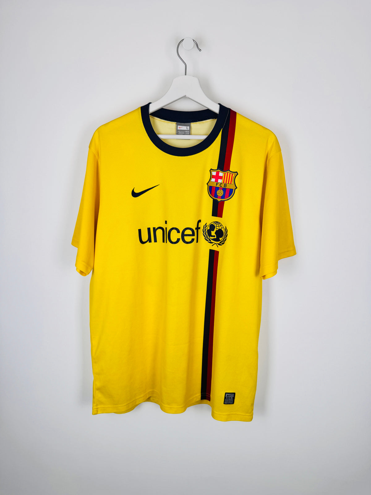 MAILLOT DE FOOTBALL BARCELONE 2008/2010 EXTÉRIEUR - LEO MESSI #10 (L)