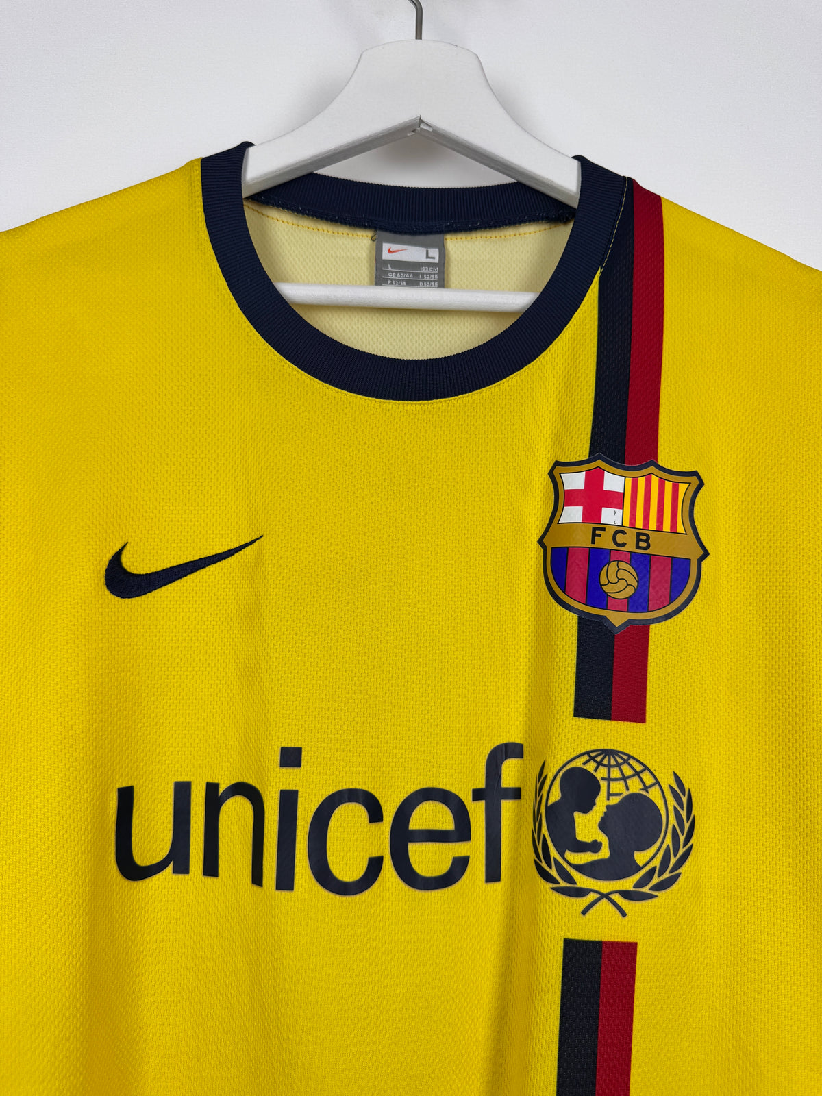 MAILLOT DE FOOTBALL BARCELONE 2008/2010 EXTÉRIEUR - LEO MESSI #10 (L)