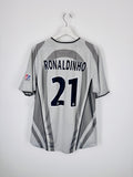 MAILLOT DE FOOTBALL PSG 2001/2002 EXTÉRIEUR - RONALDINHO #21 (M)