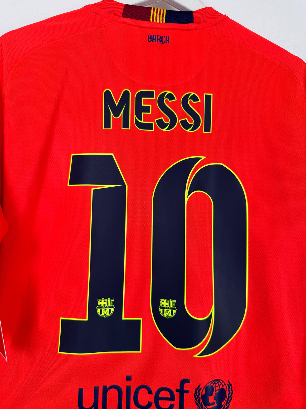 MAILLOT DE FOOTBALL BARCELONE 2014/2015 EXTÉRIEUR - LEO MESSI #10 (L)