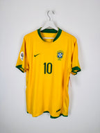 MAILLOT DE FOOTBALL BRÉSIL 2006 DOMICILE - RONALDINHO #10 (M)