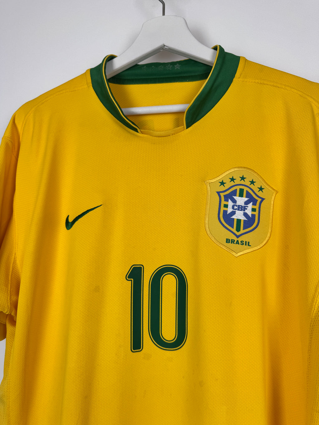 MAILLOT DE FOOTBALL BRÉSIL 2006 DOMICILE - RONALDINHO #10 (M)