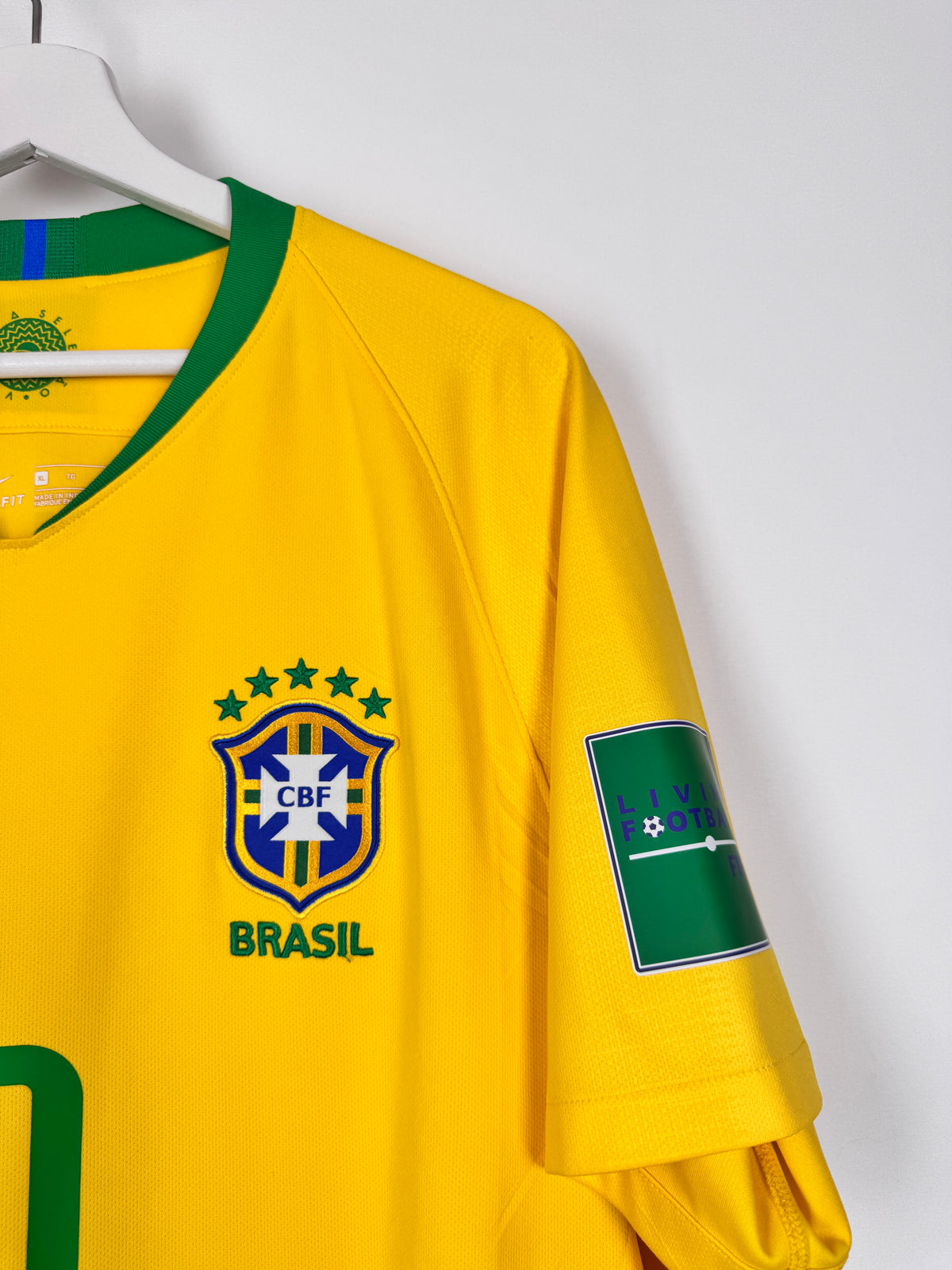 MAILLOT DE FOOTBALL BRÉSIL 2018 DOMICILE - NEYMAR JR #10 (XL)