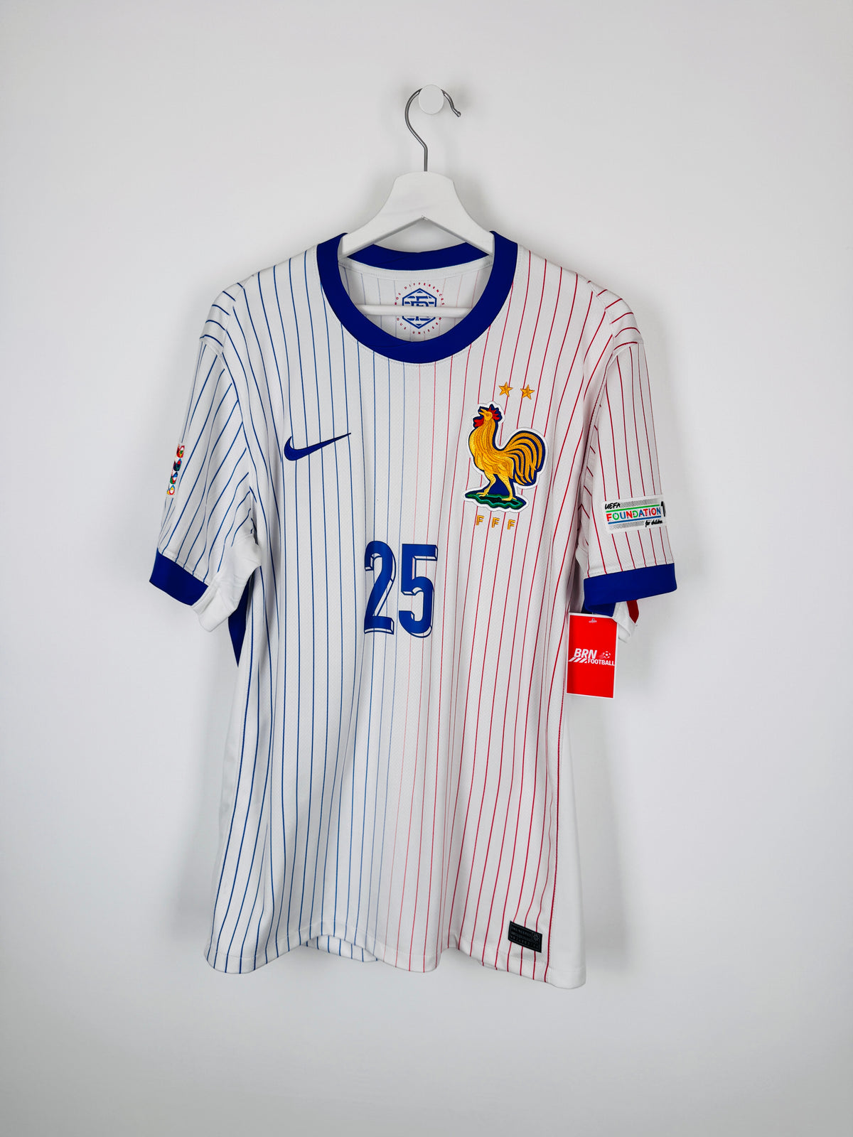 MAILLOT DE FOOTBALL ÉQUIPE DE FRANCE 2024 EXTÉRIEUR - RAYAN CHERKI #25 (L)