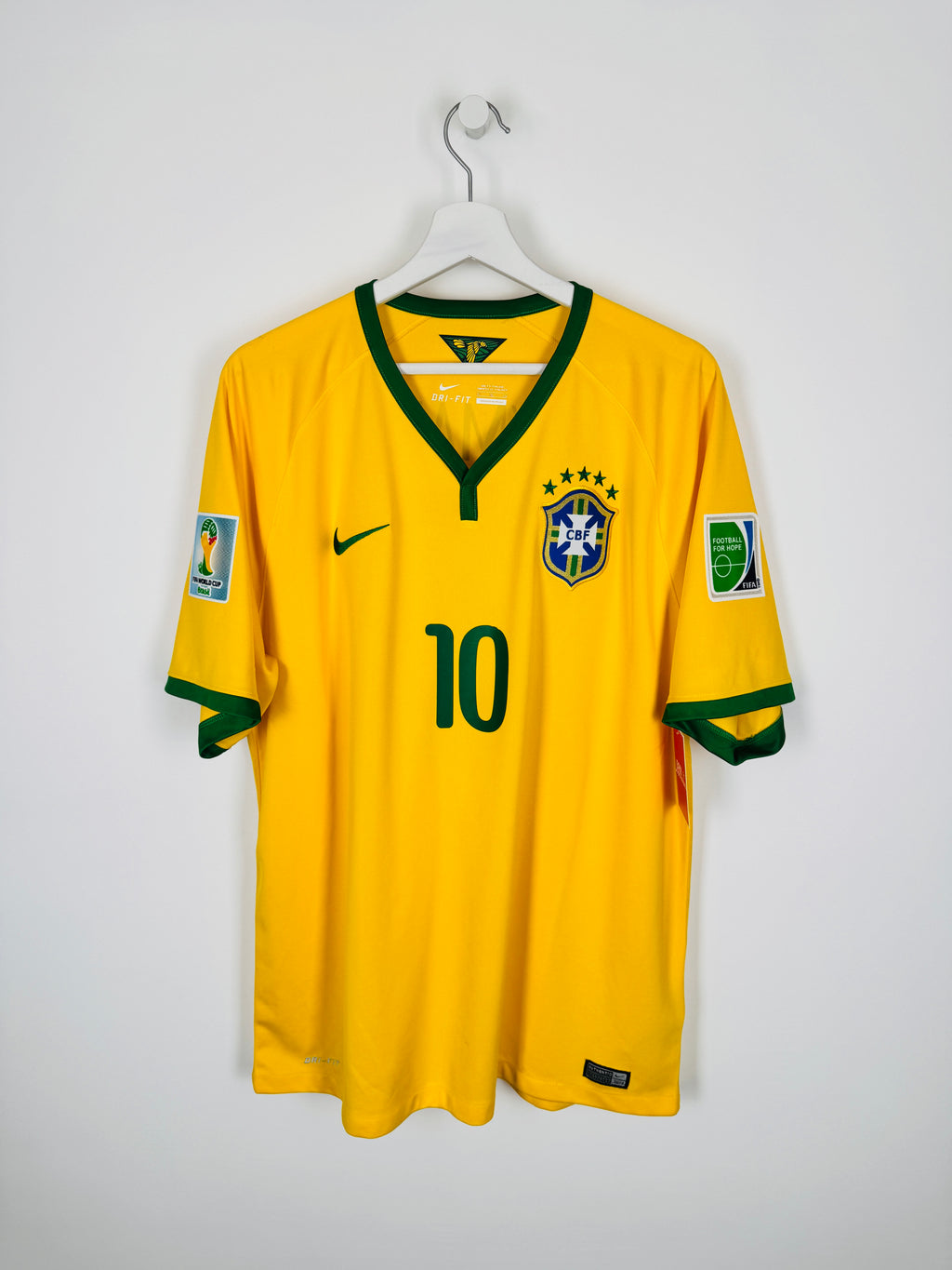 BRAZIL 2014 HOME FOOTBALL SHIRT - NEYMAR JR #10 (XL)