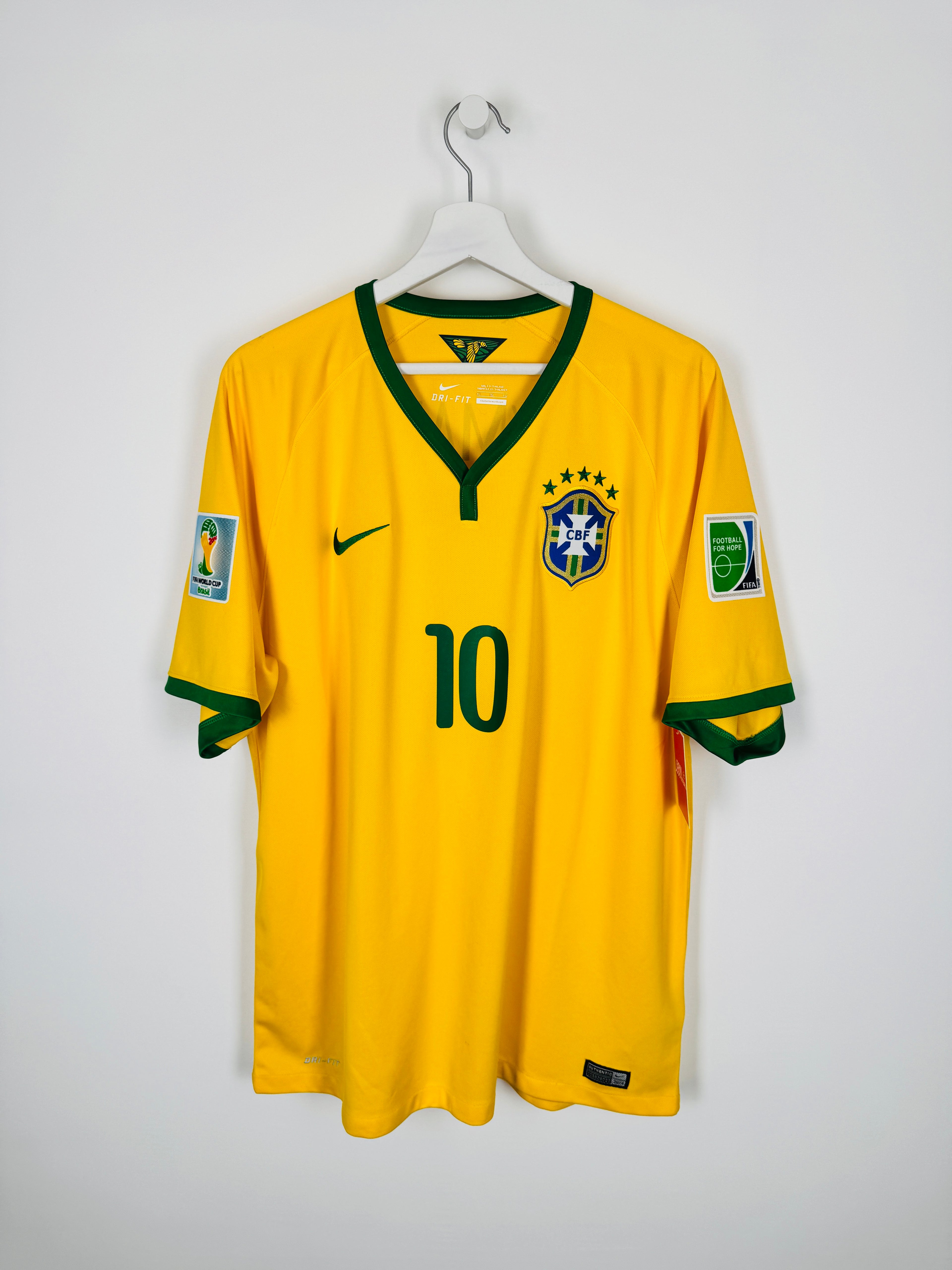 BRAZIL 2014 HOME FOOTBALL SHIRT - NEYMAR JR #10 (XL)