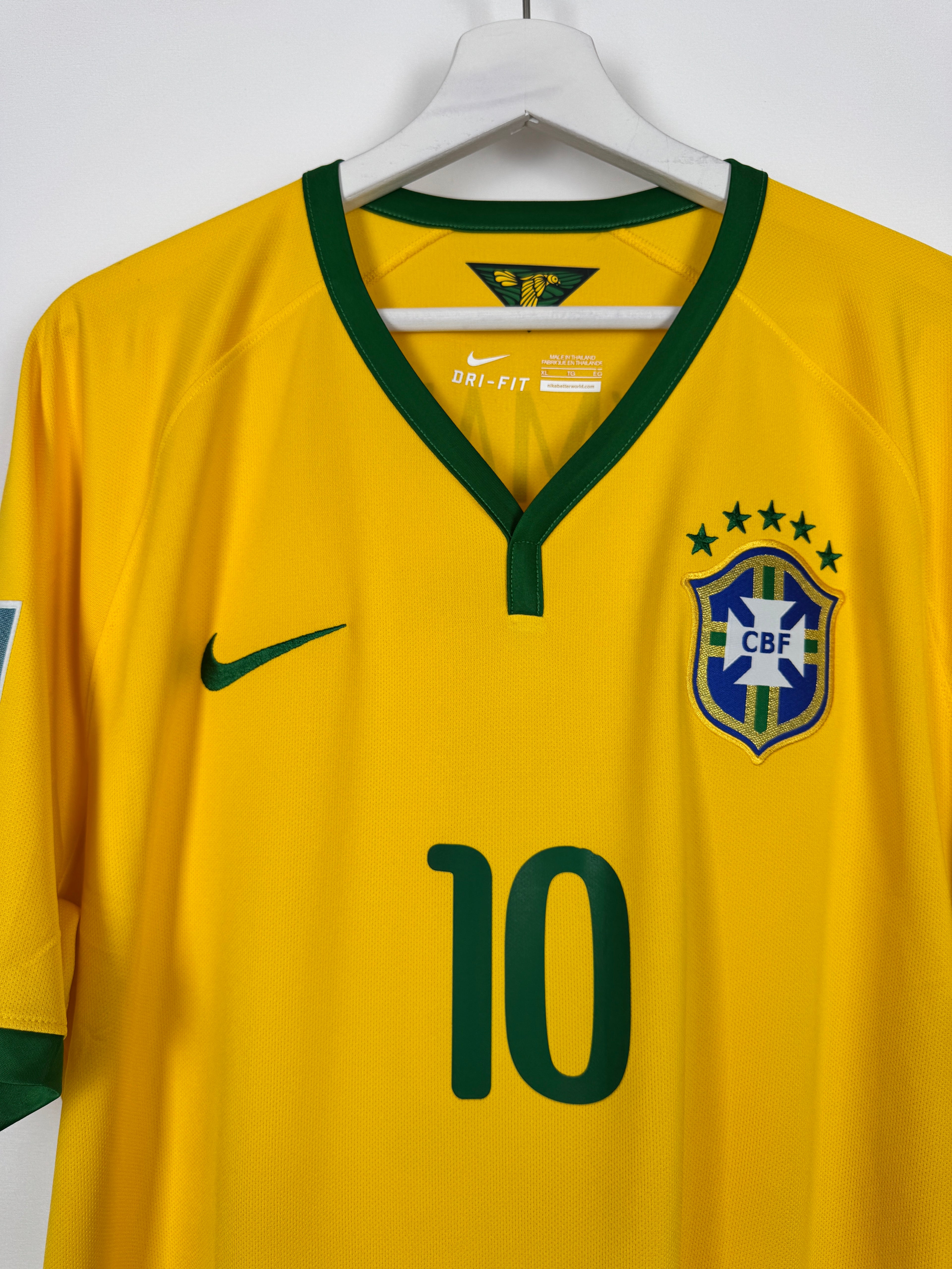 BRAZIL 2014 HOME FOOTBALL SHIRT - NEYMAR JR #10 (XL)