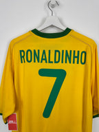 BRAZIL 2000 HOME FOOTBALL SHIRT - RONALDINHO #7 (XL)