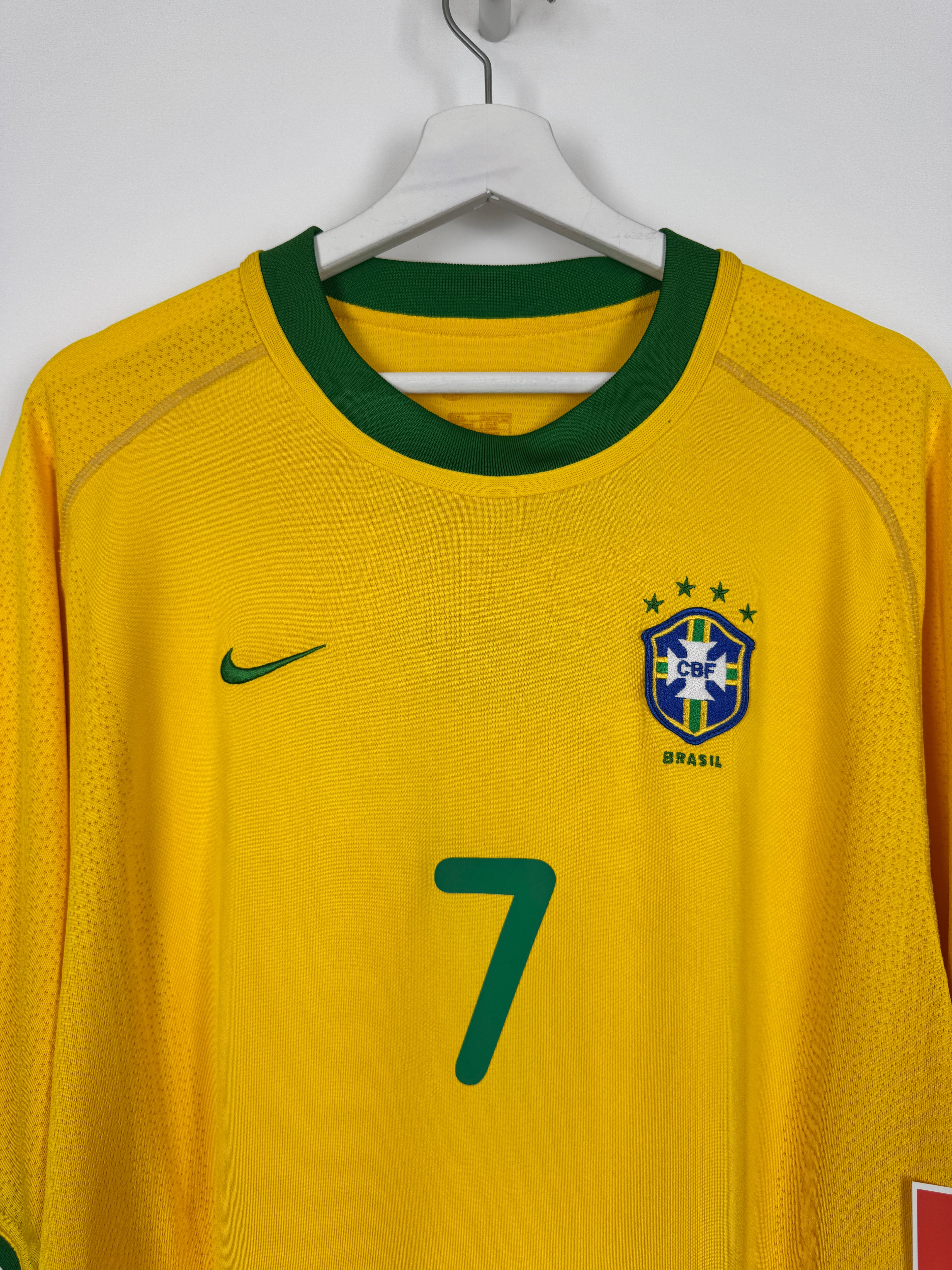 BRAZIL 2000 HOME FOOTBALL SHIRT - RONALDINHO #7 (XL)