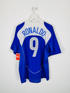 2004 BRAZIL AWAY FOOTBALL SHIRT - RONALDO #9 (XL)