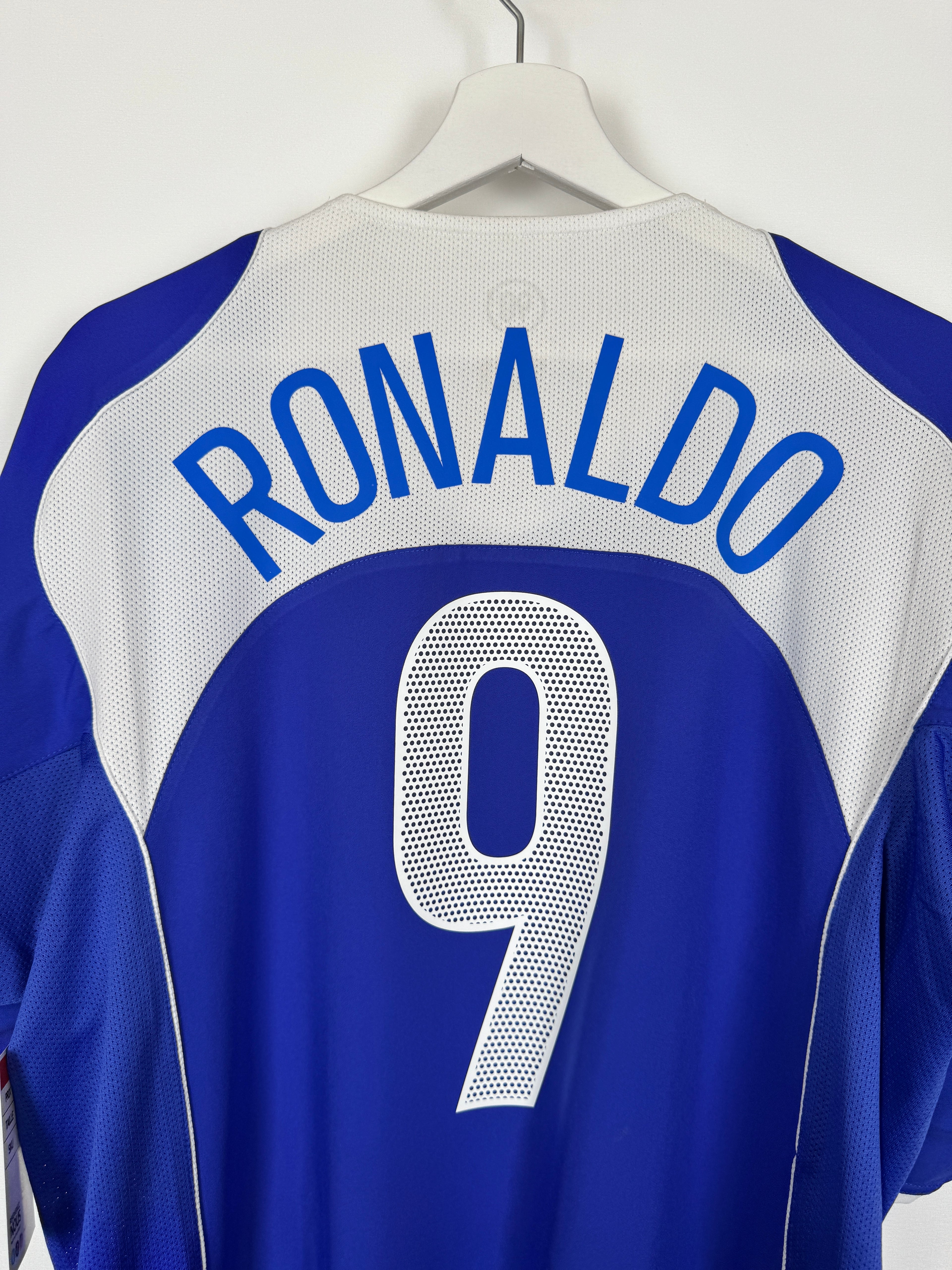 2004 BRAZIL AWAY FOOTBALL SHIRT - RONALDO #9 (XL)