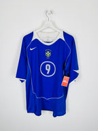 2004 BRAZIL AWAY FOOTBALL SHIRT - RONALDO #9 (XL)