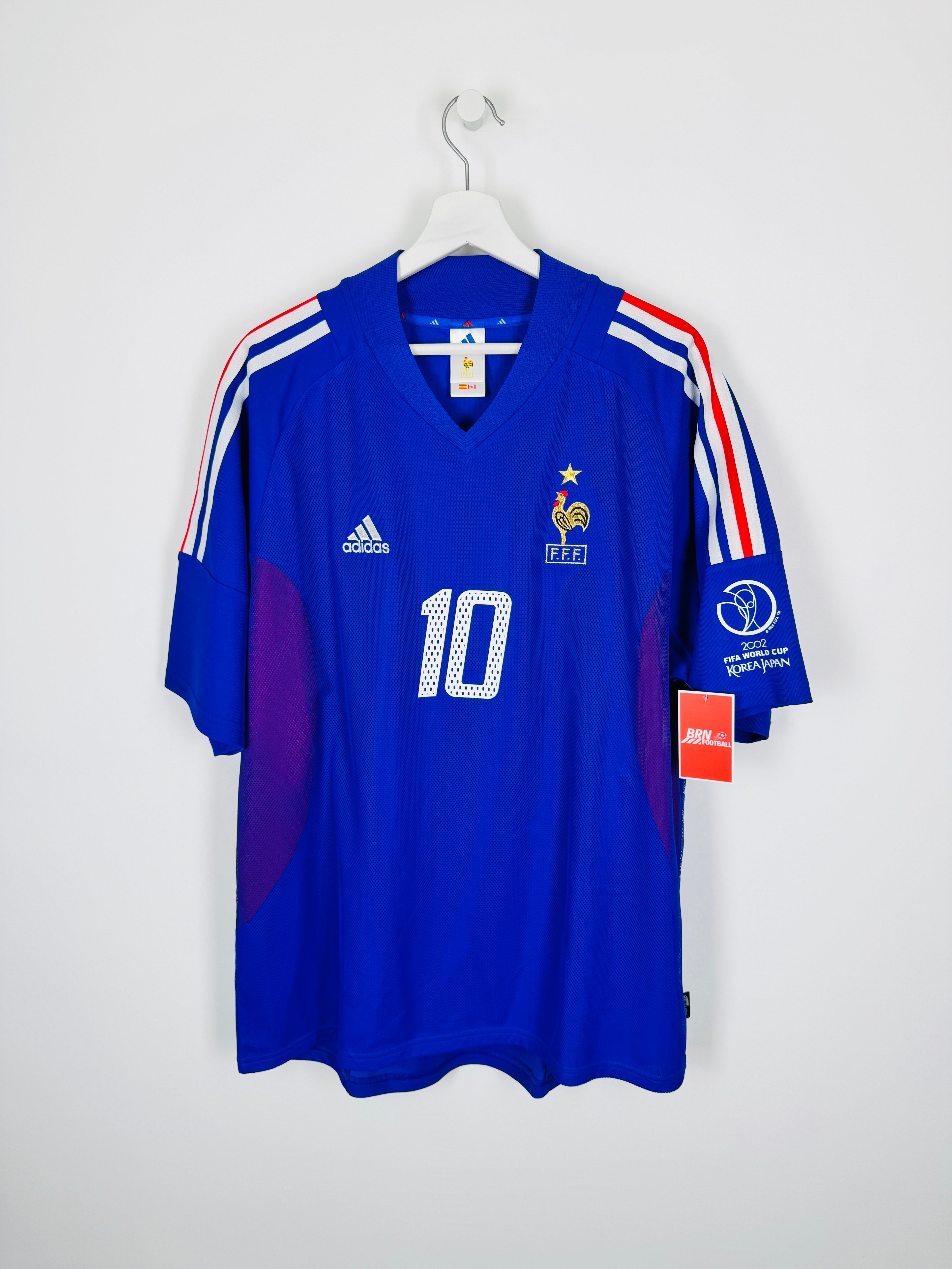 CAMISETA DE FÚTBOL SELECCIÓN DE FRANCIA 2002 LOCAL - ZIDANE #10 (XL)