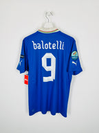 ITALY 2012 HOME FOOTBALL JERSEY - BALOTELLI #9 (L)