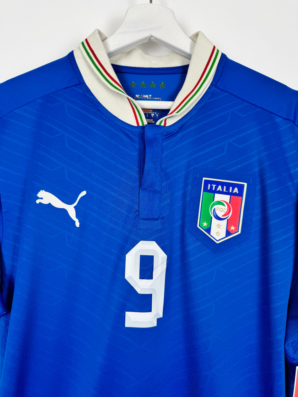 ITALY 2012 HOME FOOTBALL JERSEY - BALOTELLI #9 (L)