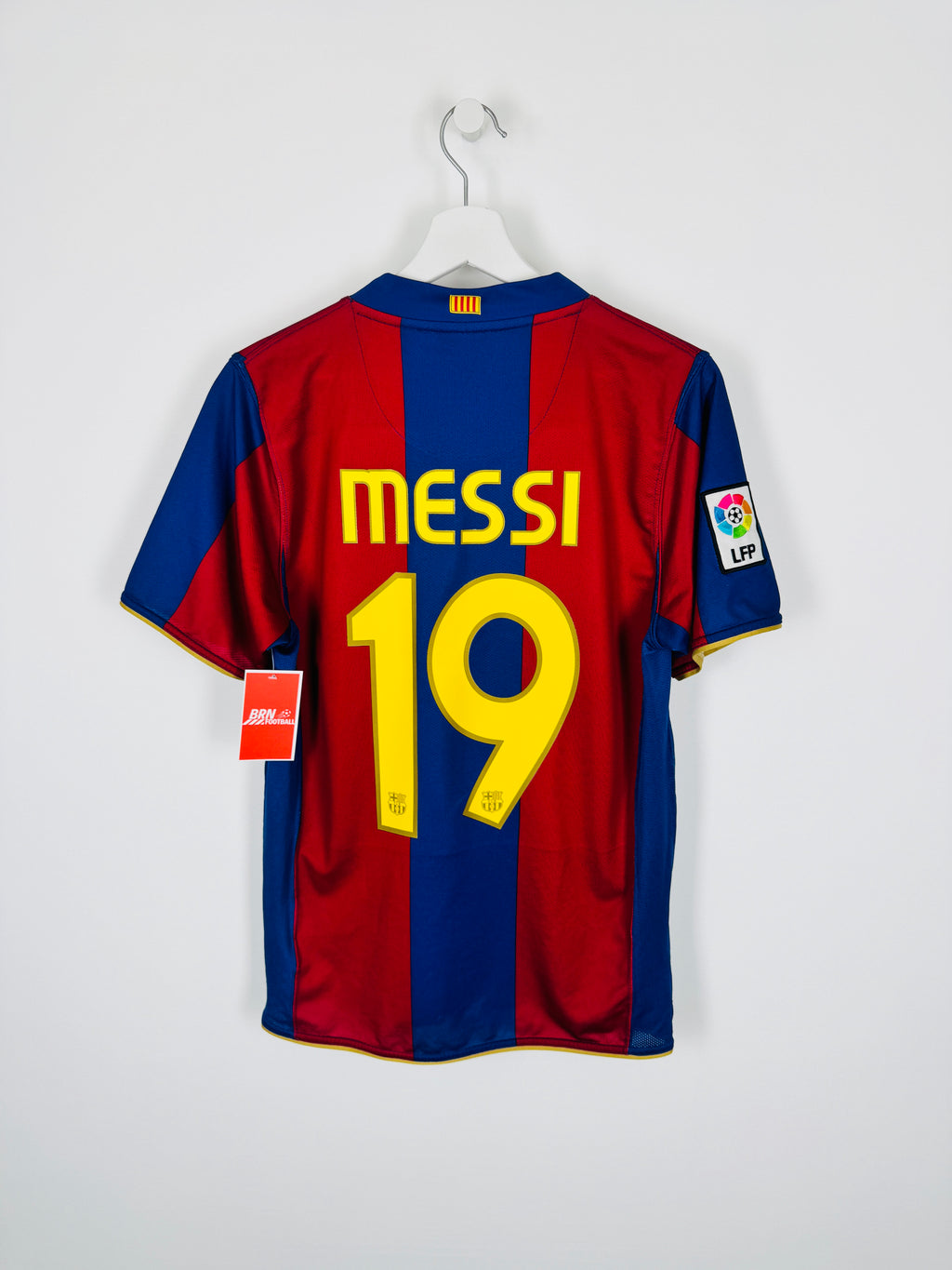 BARCELONA 2007/2008 HOME FOOTBALL JERSEY - MESSI #19 (S)