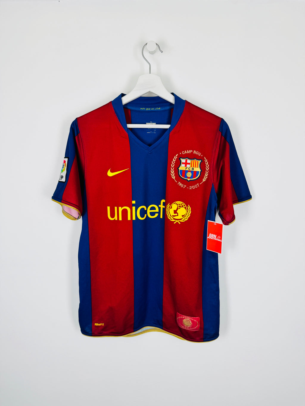 BARCELONA 2007/2008 HOME FOOTBALL JERSEY - MESSI #19 (S)