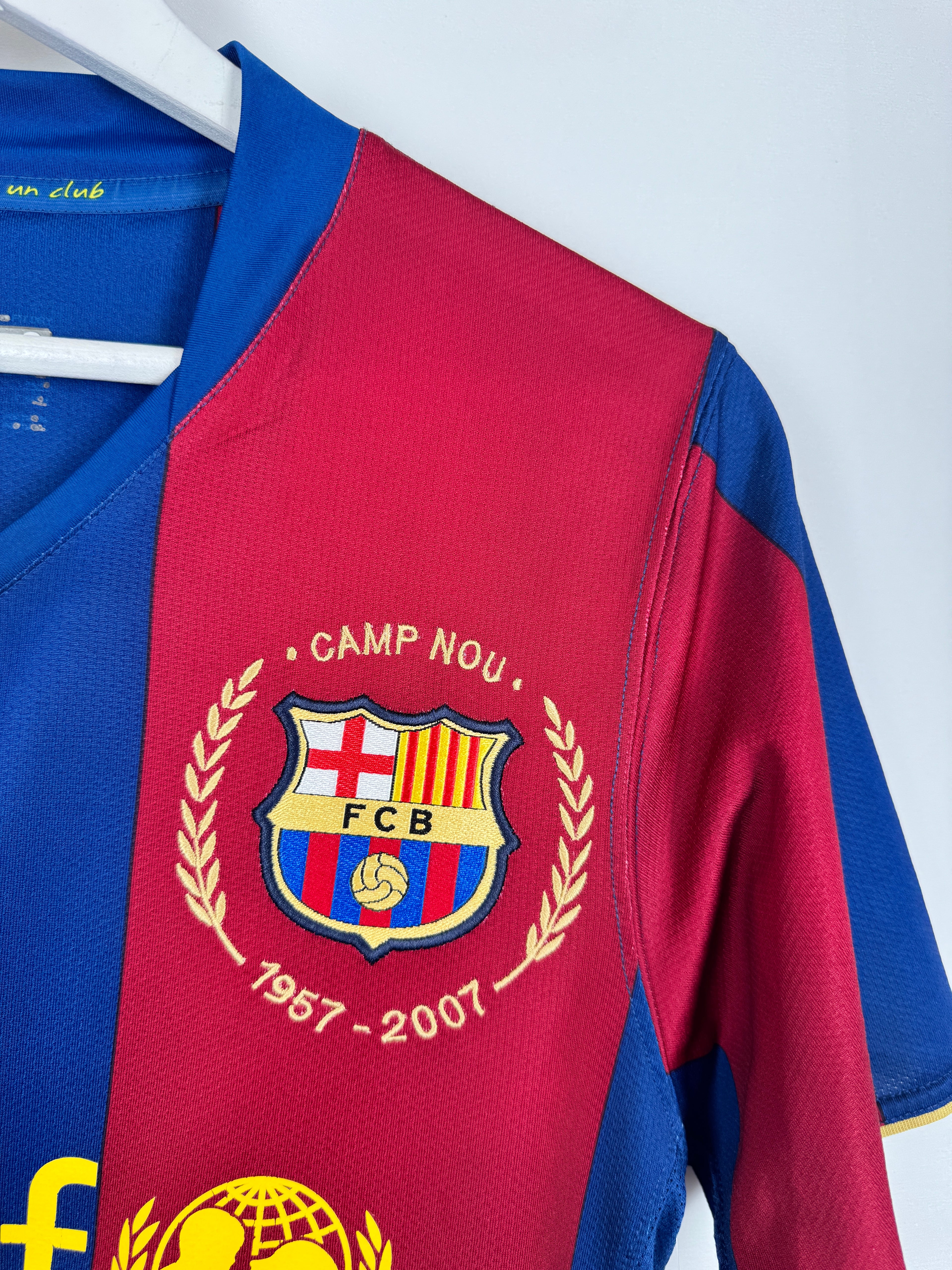 BARCELONA 2007/2008 HOME FOOTBALL JERSEY - MESSI #19 (S)