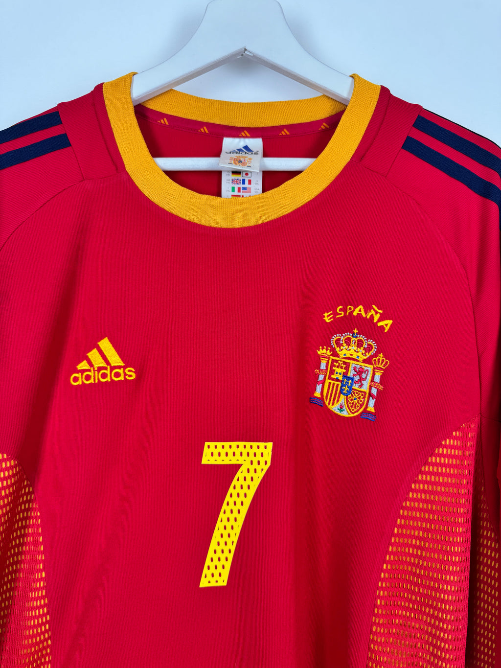 SPAIN 2002 HOME FOOTBALL SHIRT - RAUL #7 (XXL)