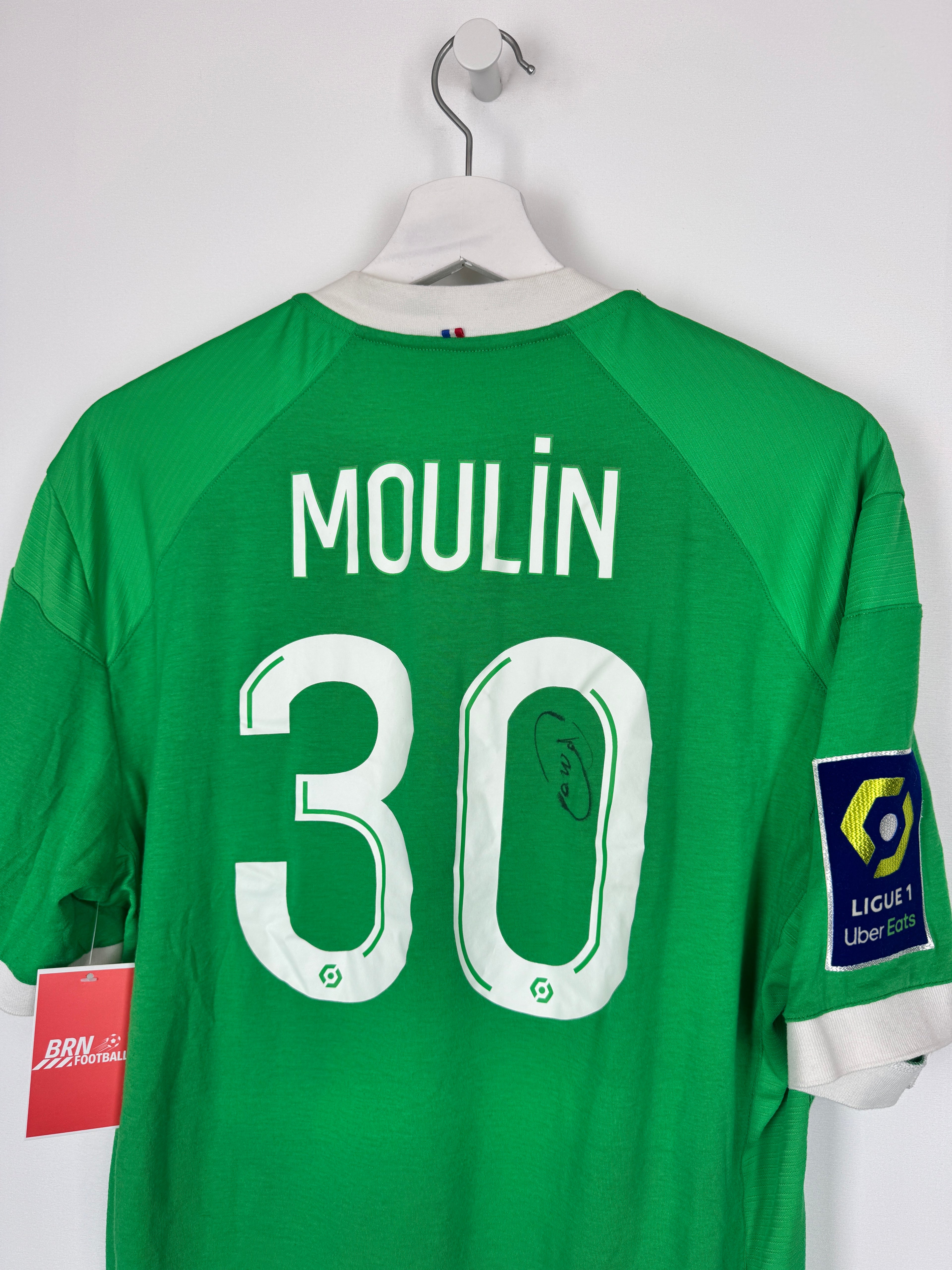 MAILLOT DE FOOTBALL SAINT-ÉTIENNE 2020/2021 DOMICILE SIGNÉ / DÉDICACÉ - MOULIN #30 (L)