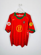 PORTUGAL 2004 HOME FOOTBALL SHIRT - RONALDO #17 (L)