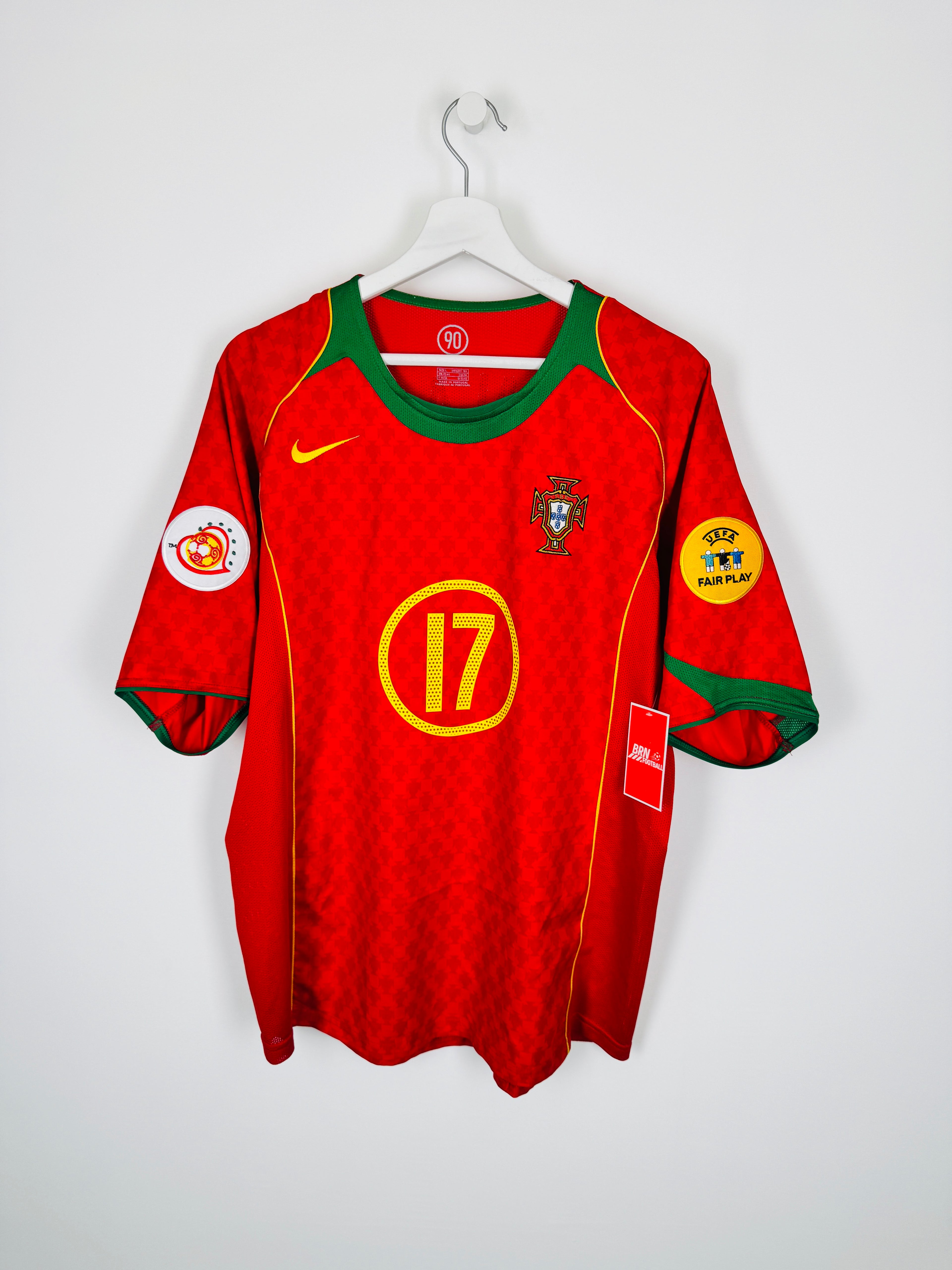 PORTUGAL 2004 HOME FOOTBALL SHIRT - RONALDO #17 (L)
