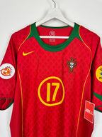 PORTUGAL 2004 HOME FOOTBALL SHIRT - RONALDO #17 (L)