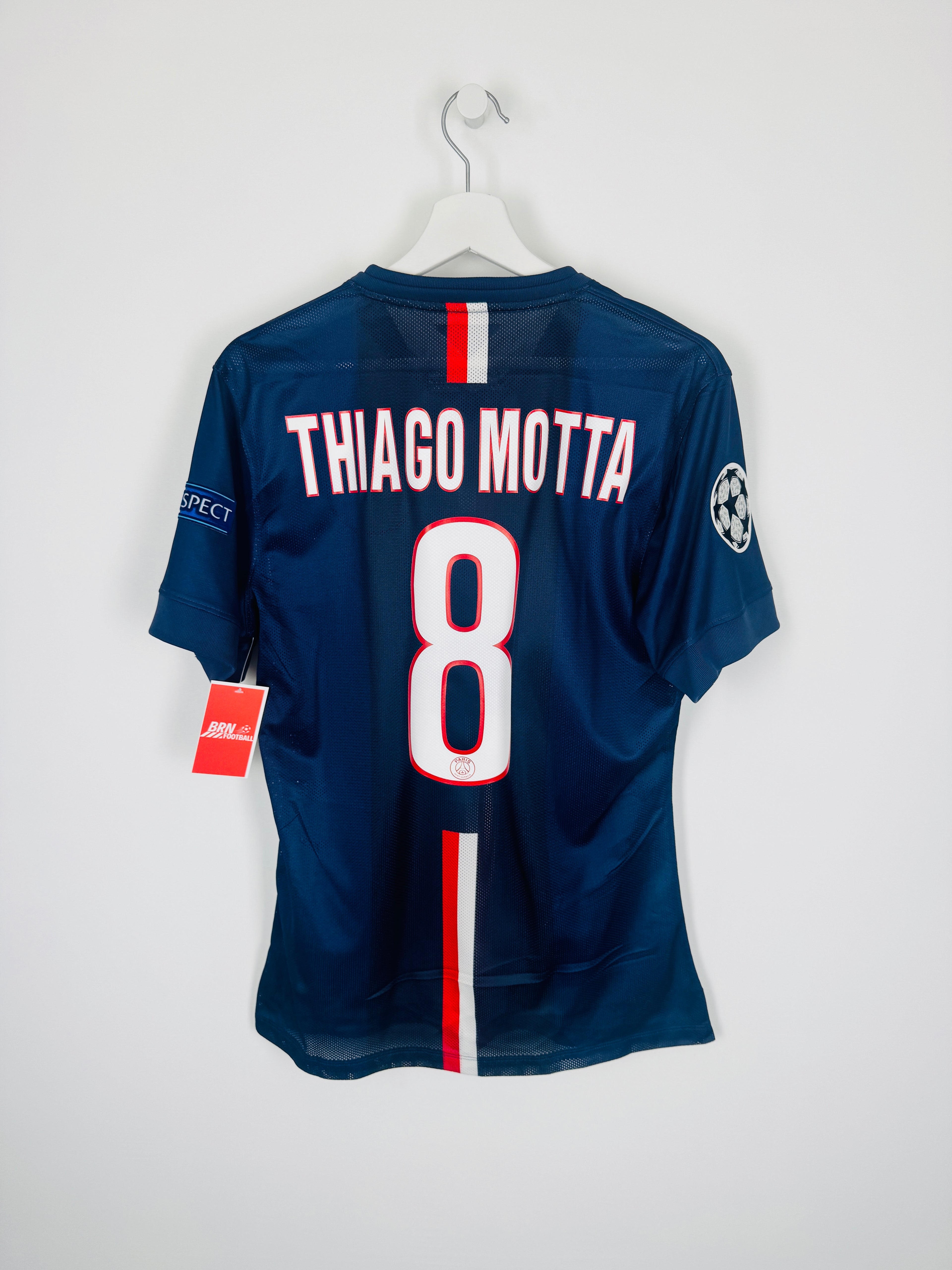 PSG 2014/2015 HOME FOOTBALL SHIRT - THIAGO MOTTA #8 PLAYER ISSUE (M)
