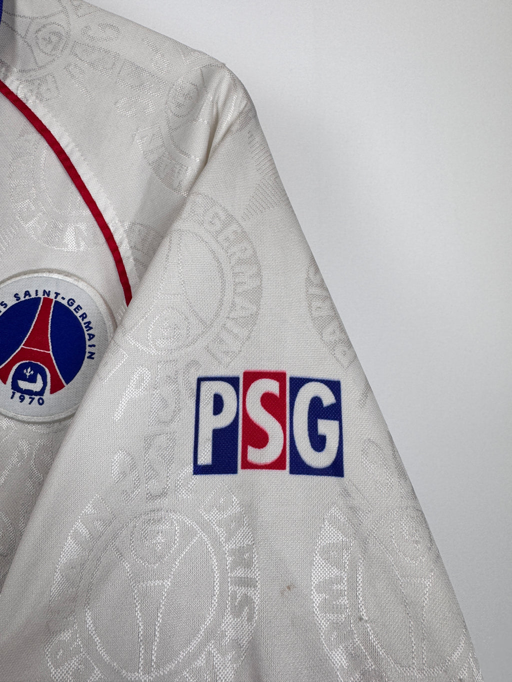 MAILLOT DE FOOTBALL PSG 1996/1997 EXTÉRIEUR OPEL VINTAGE (S)