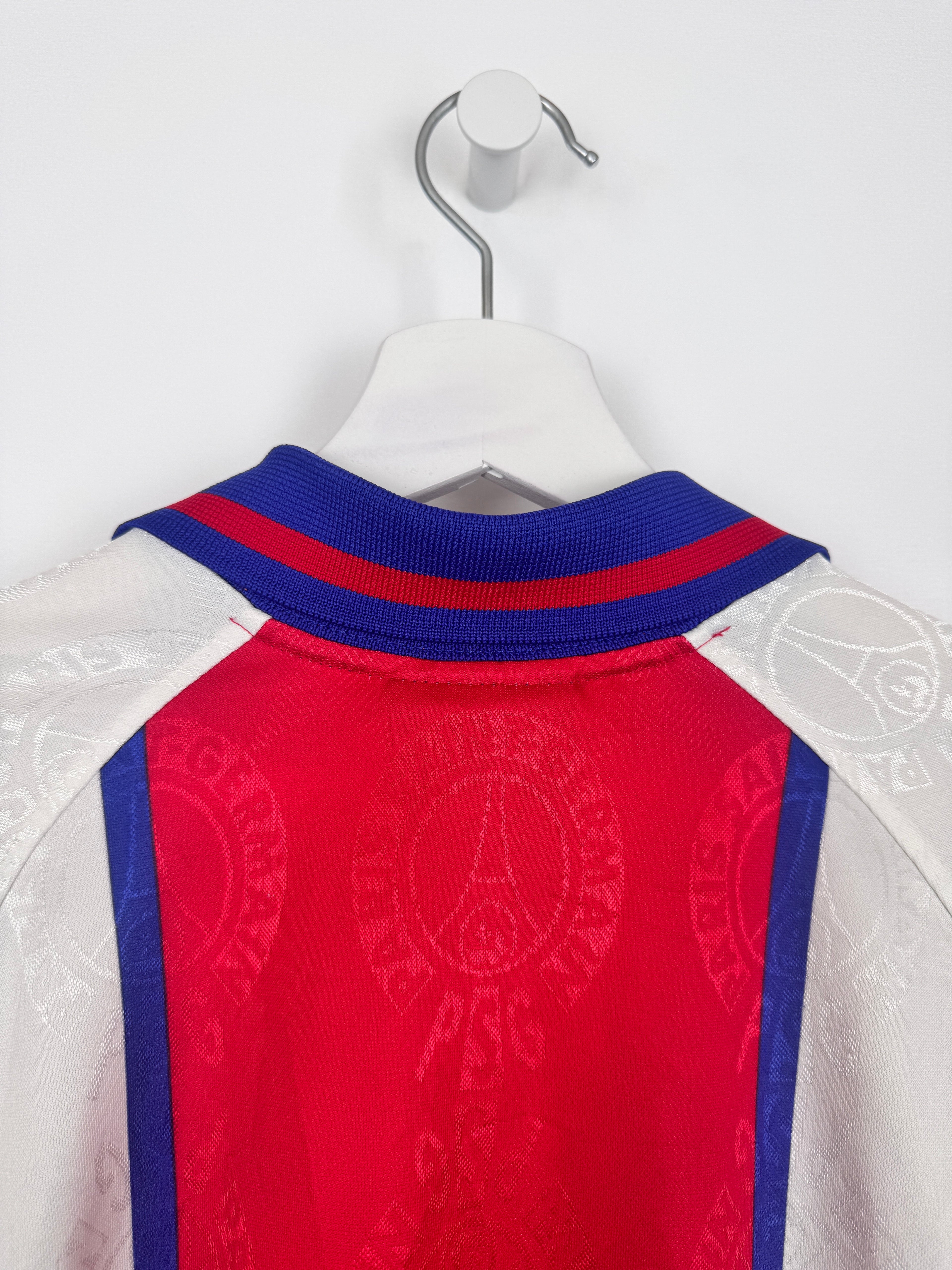 MAILLOT DE FOOTBALL PSG 1996/1997 EXTÉRIEUR OPEL VINTAGE (S)