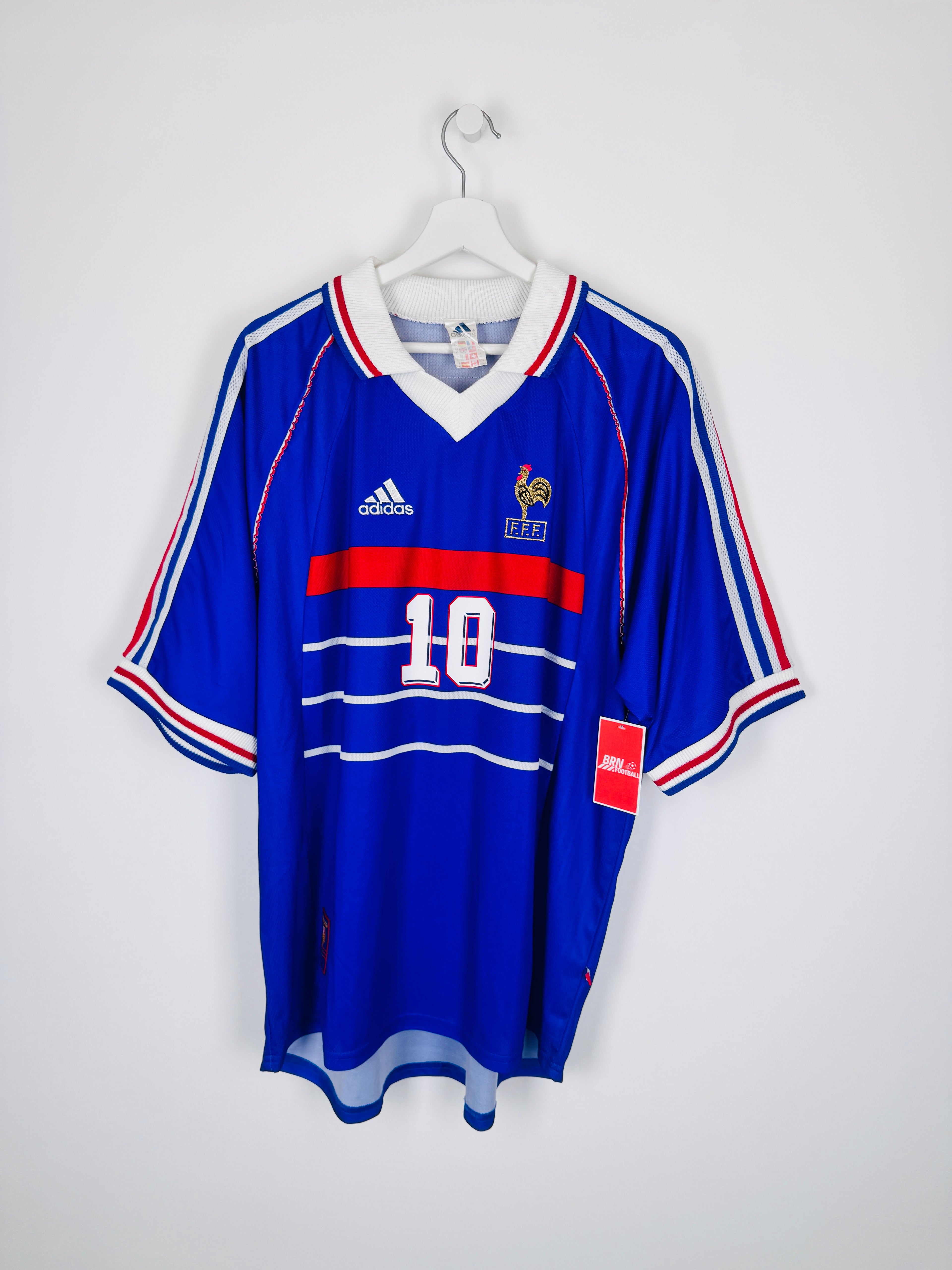 MAILLOT DE FOOTBALL ÉQUIPE DE FRANCE 1998 DOMICILE - ZINÉDINE ZIDANE #10 (XL)