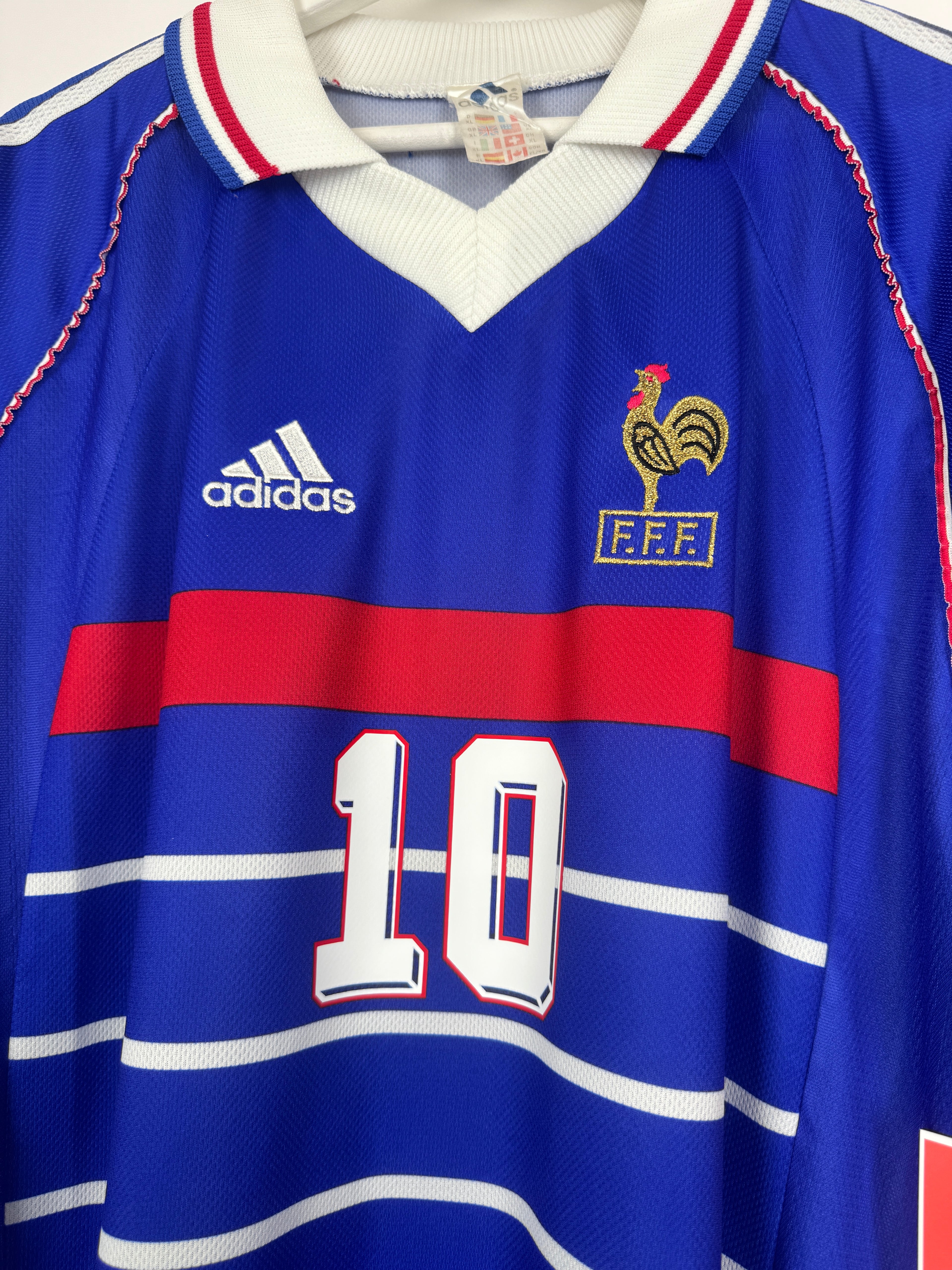 MAILLOT DE FOOTBALL ÉQUIPE DE FRANCE 1998 DOMICILE - ZINÉDINE ZIDANE #10 (XL)