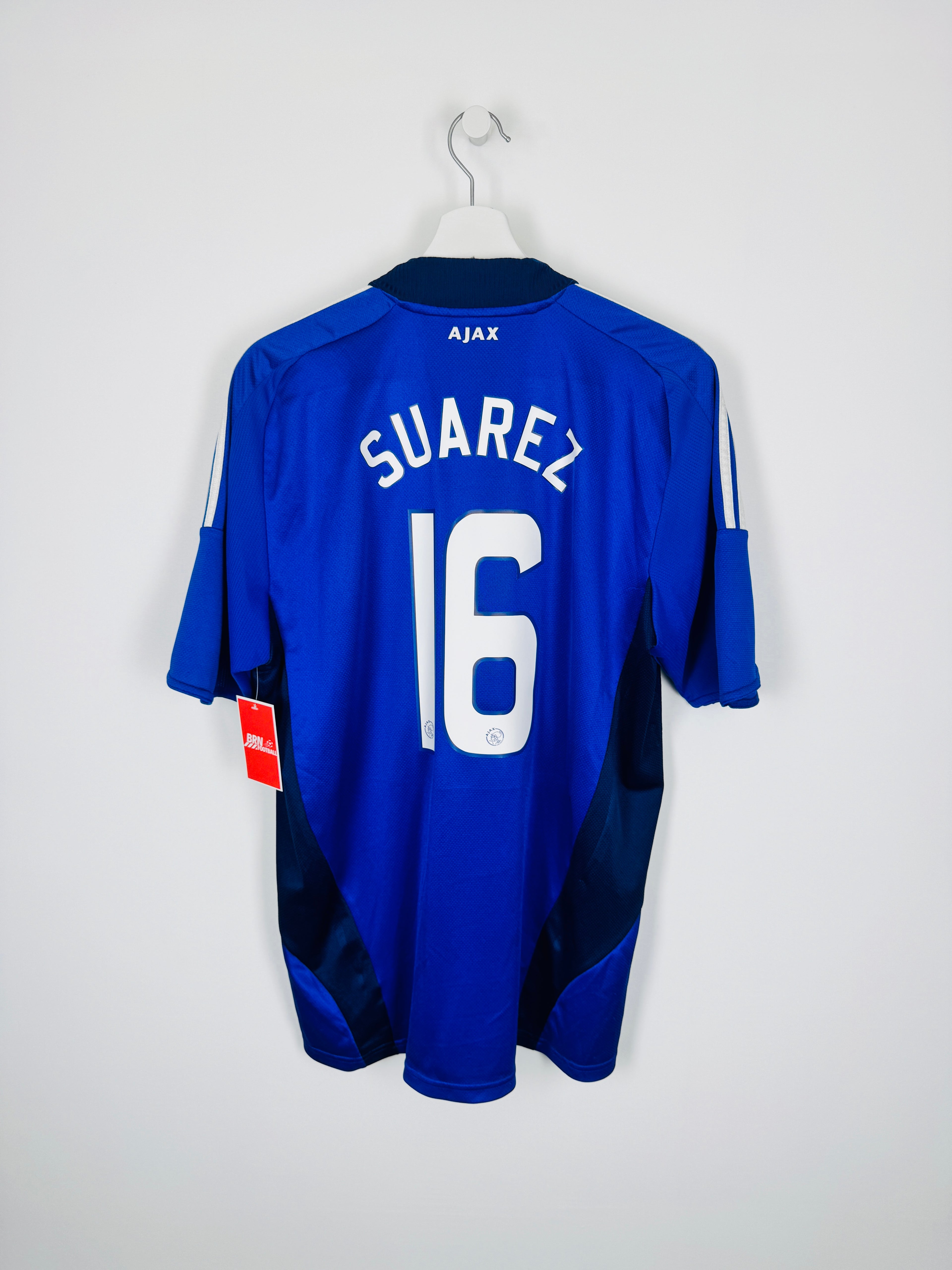 AJAX AMSTERDAM 2008/2009 AWAY FOOTBALL SHIRT - SUAREZ #16 (L)