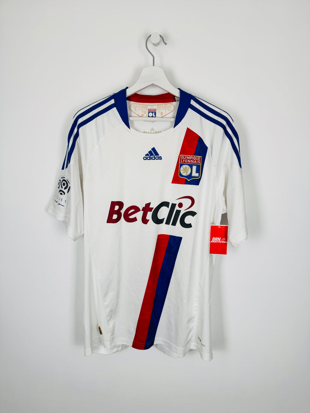 OLYMPIQUE LYONNAIS 2010/2011 HOME FOOTBALL SHIRT - LACAZETTE #38 (M)