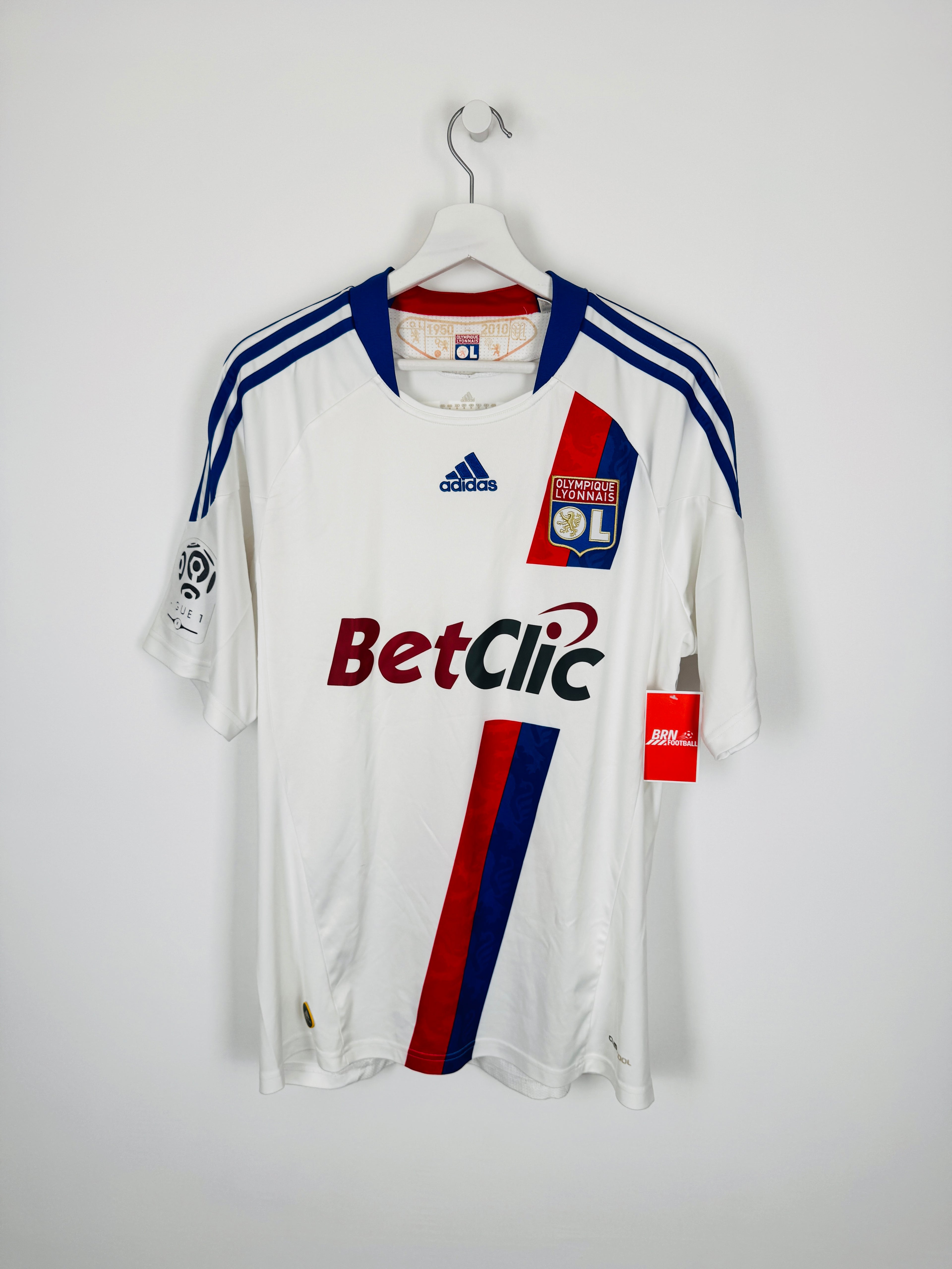 OLYMPIQUE LYONNAIS 2010/2011 HOME FOOTBALL SHIRT - LACAZETTE #38 (M)