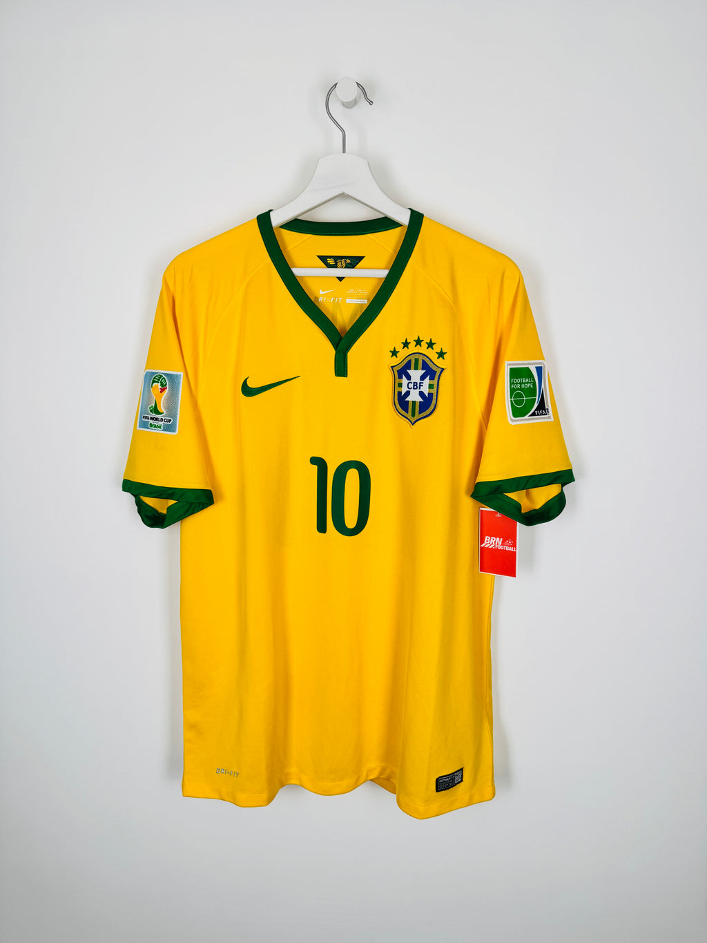 BRAZIL 2014 HOME FOOTBALL SHIRT - NEYMAR JR #10 (L)