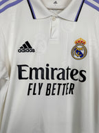 REAL MADRID 2022/2023 HOME FOOTBALL JERSEY - BENZEMA #9 BALLON D'OR (S)