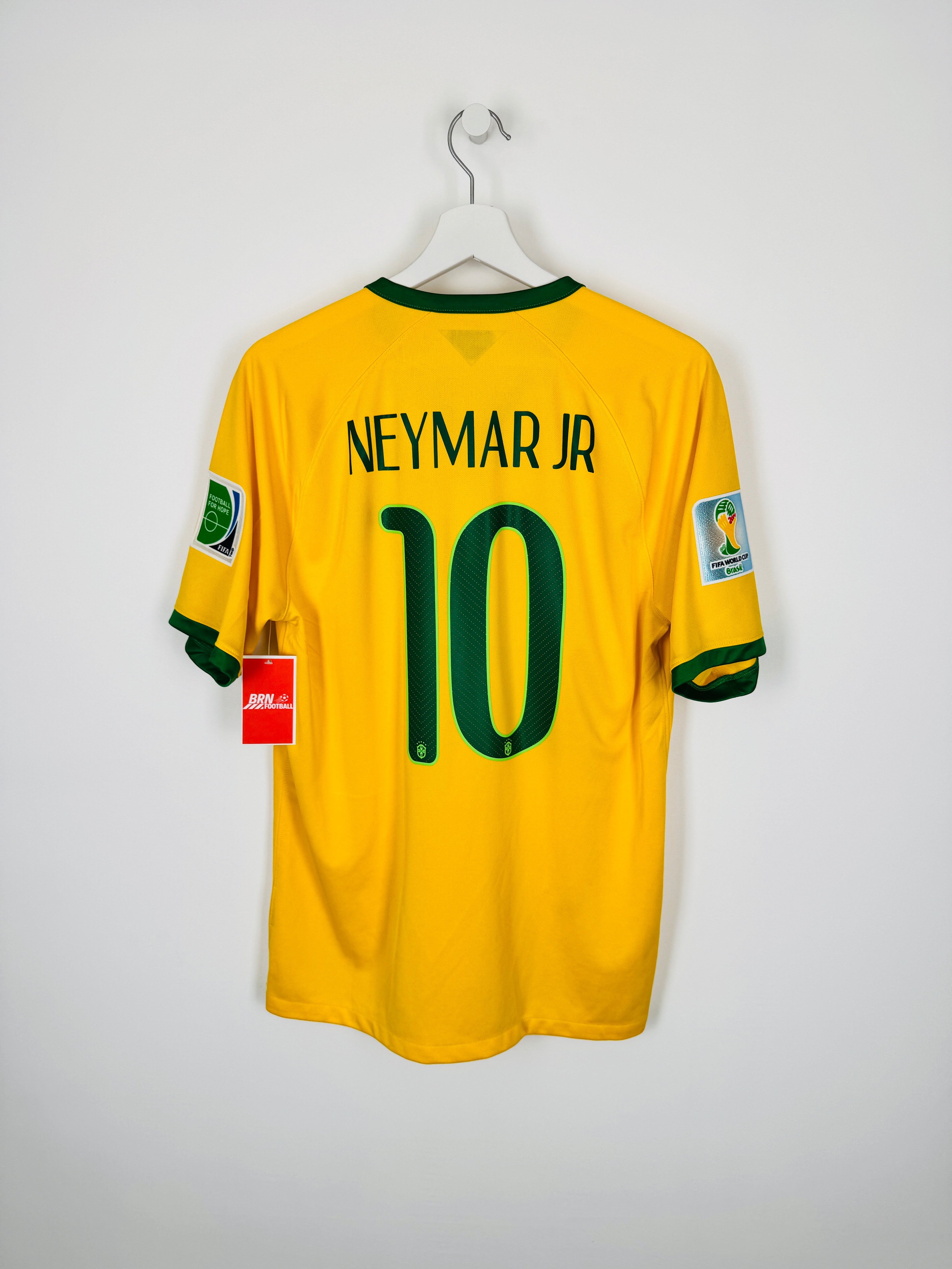 BRAZIL 2014 HOME FOOTBALL SHIRT - NEYMAR JR #10 (M)